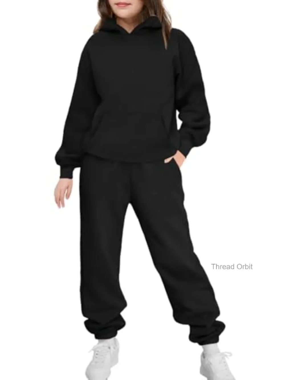 Girls 2 Piece Oversized Sweatshirt and Sweatpant Sweatsuit